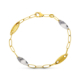 18K PULSERA ORO BICOLOR ESLABONES MATE Y BRILLO 3