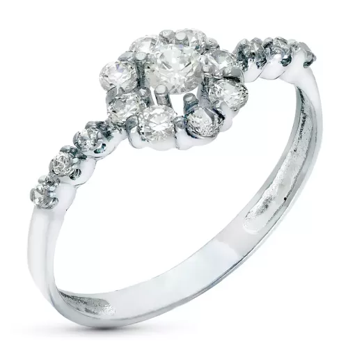 18K SORTIJA ORO BLANCO CUAJO CON CIRCONITAS. ANCHO: 8 MM 2