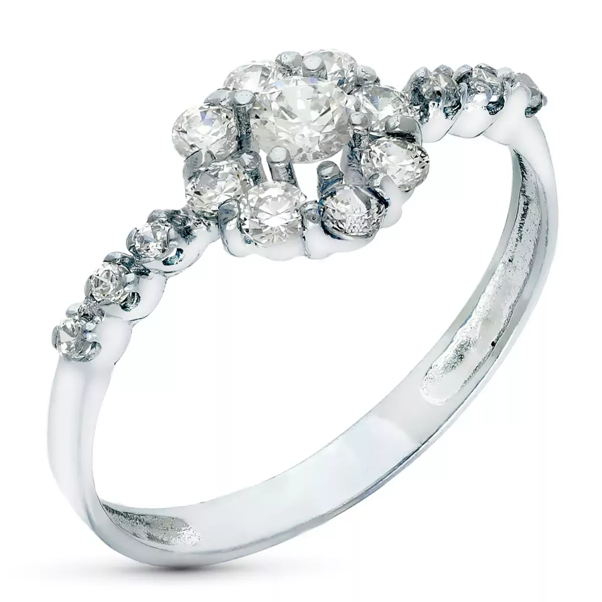 18K SORTIJA ORO BLANCO CUAJO CON CIRCONITAS. ANCHO: 8 MM 2