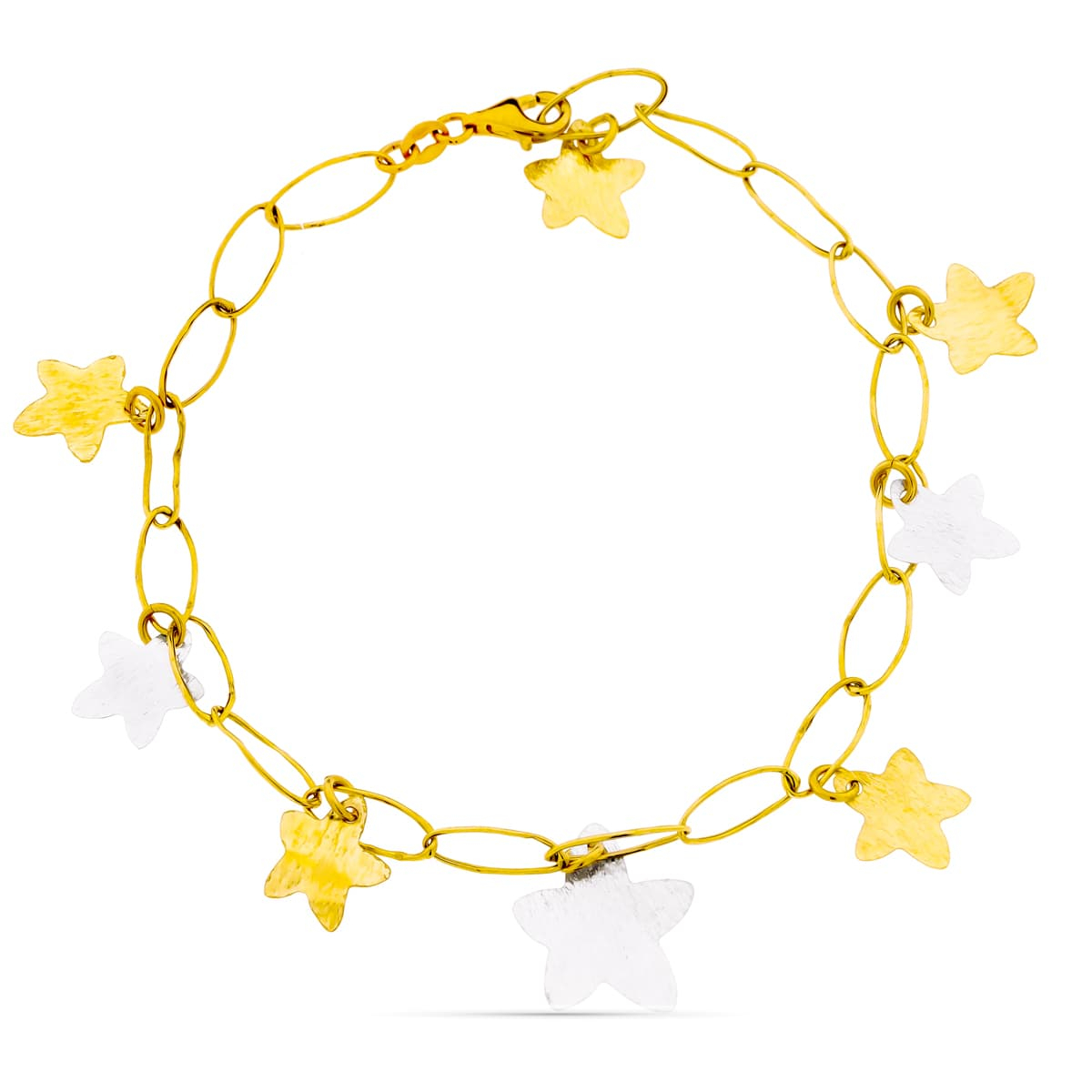 18K PULSERA BICOLOR ESTRELLAS. 3