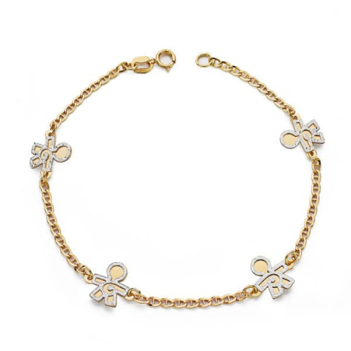 18K PULSERA BICOLOR NIÑOS 19.5 CM 2