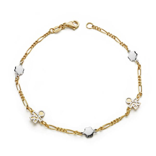 18K PULSERA BICOLOR NIÑOS 19CM 2
