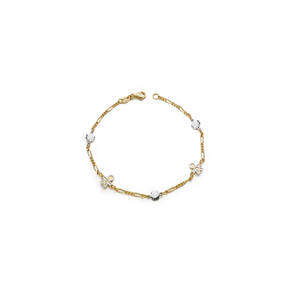 18K PULSERA BICOLOR NIÑOS 19CM 2