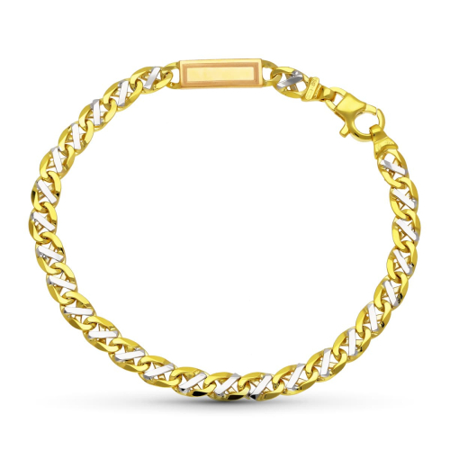 18K PULSERA ORO TRICOLOR MACIZA CABALLERO 15