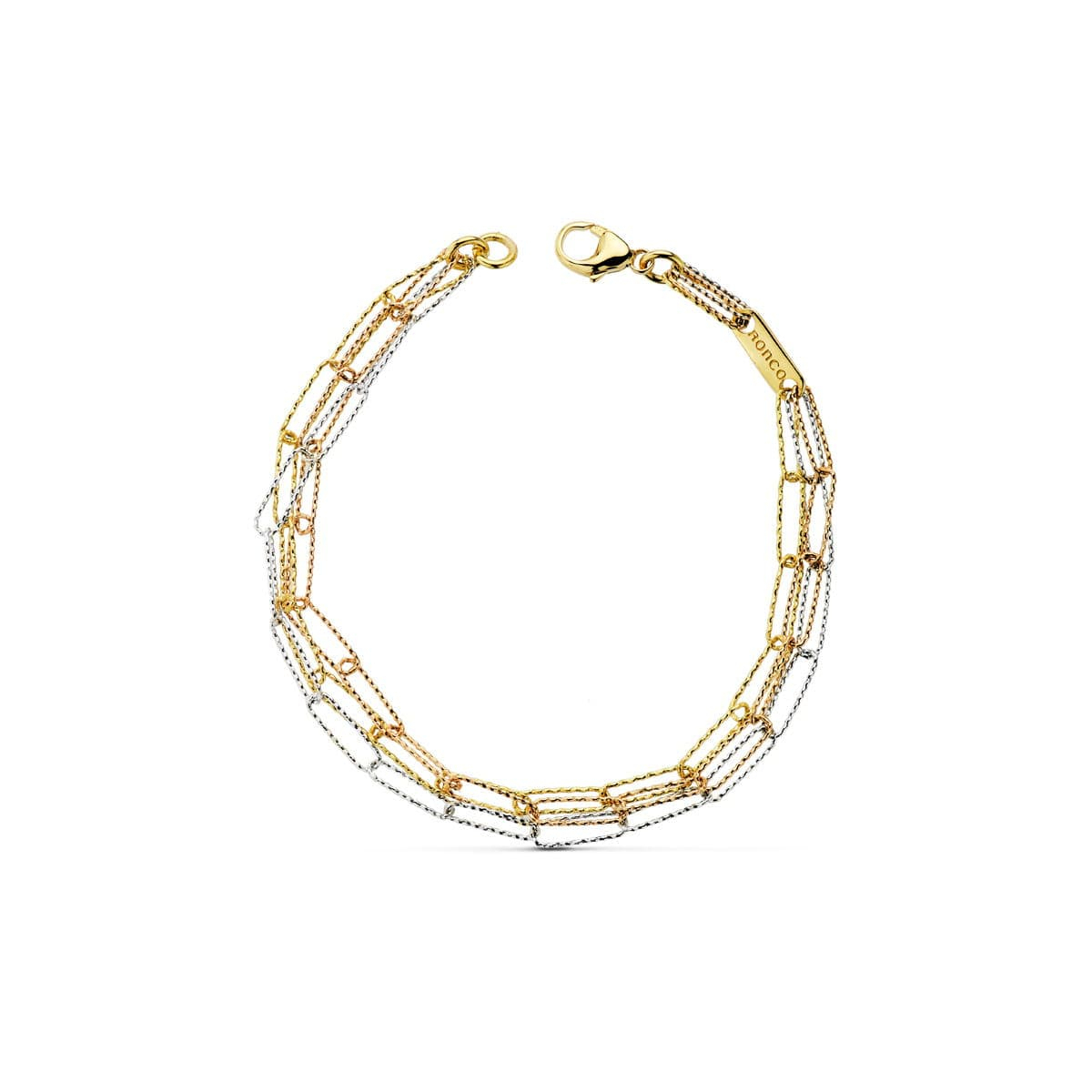 18K PULSERA TRICOLOR 19.5CM 6