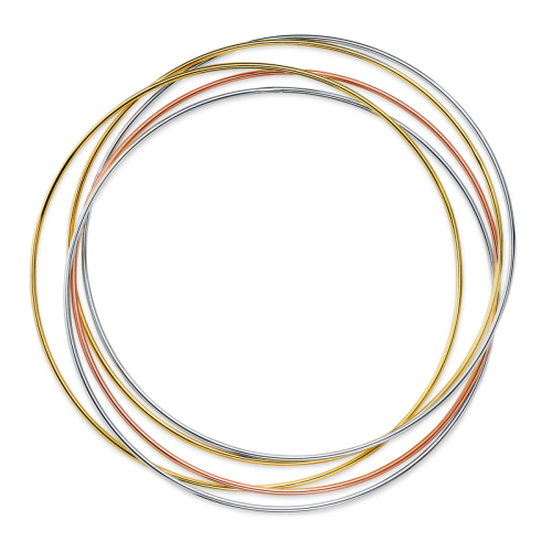 18K PULSERA ORO TRICOLOR 5 AROS LISOS DIAMETRO: 62MM. ANCHO: 1 MM 5