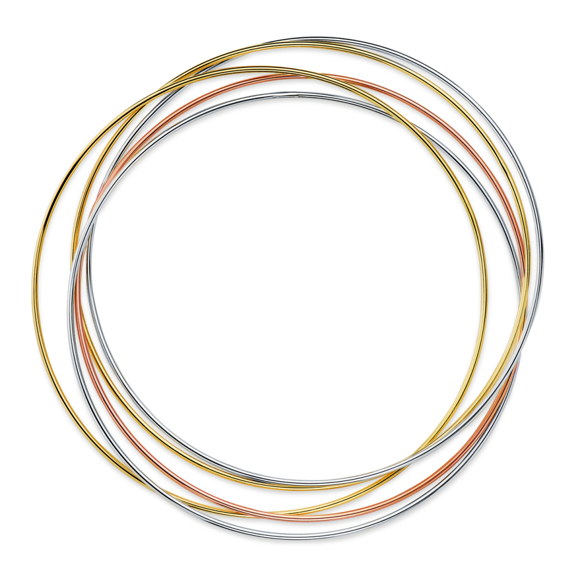 18K PULSERA ORO TRICOLOR 5 AROS LISOS DIAMETRO: 62MM. ANCHO: 1 MM 5