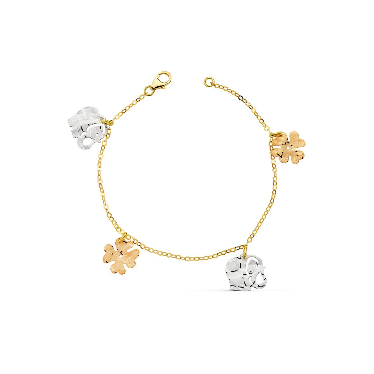 18K PULSERA TRICOLOR FETICHES 17CM 4