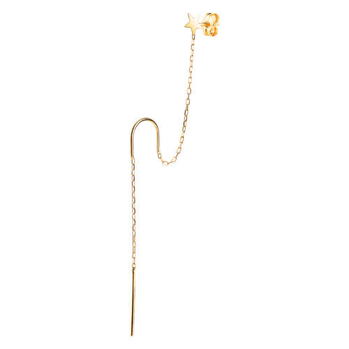 18K PIERCING ORO AMARILLO CADENA Y ESTRELLA PARA 2 AGUJEROS. LARGO: 85 MM (UNIDAD) 0