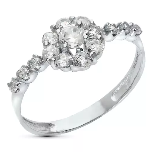 18K SORTIJA ORO BLANCO CUAJO CON CIRCONITAS. ANCHO: 8