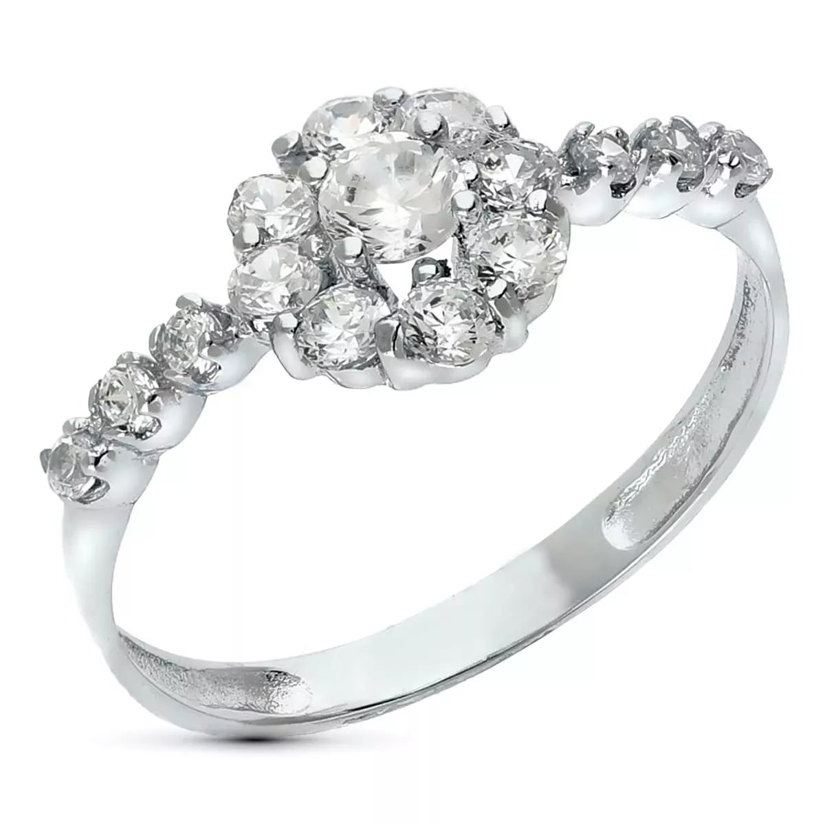 18K SORTIJA ORO BLANCO CUAJO CON CIRCONITAS. ANCHO: 8