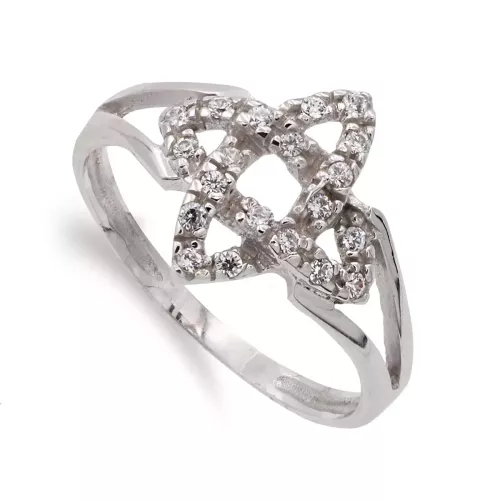 18K SORTIJA ORO BLANCO CON MOTIVO Y CIRCONITAS. ANCHO MOTIVO 13X13 MM 2