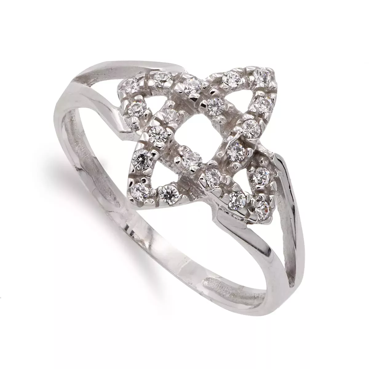 18K SORTIJA ORO BLANCO CON MOTIVO Y CIRCONITAS. ANCHO MOTIVO 13X13 MM 2