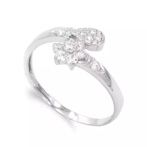 18K SORTIJA ORO BLANCO CON CIRCONITAS. ANCHO: 9 MM 2