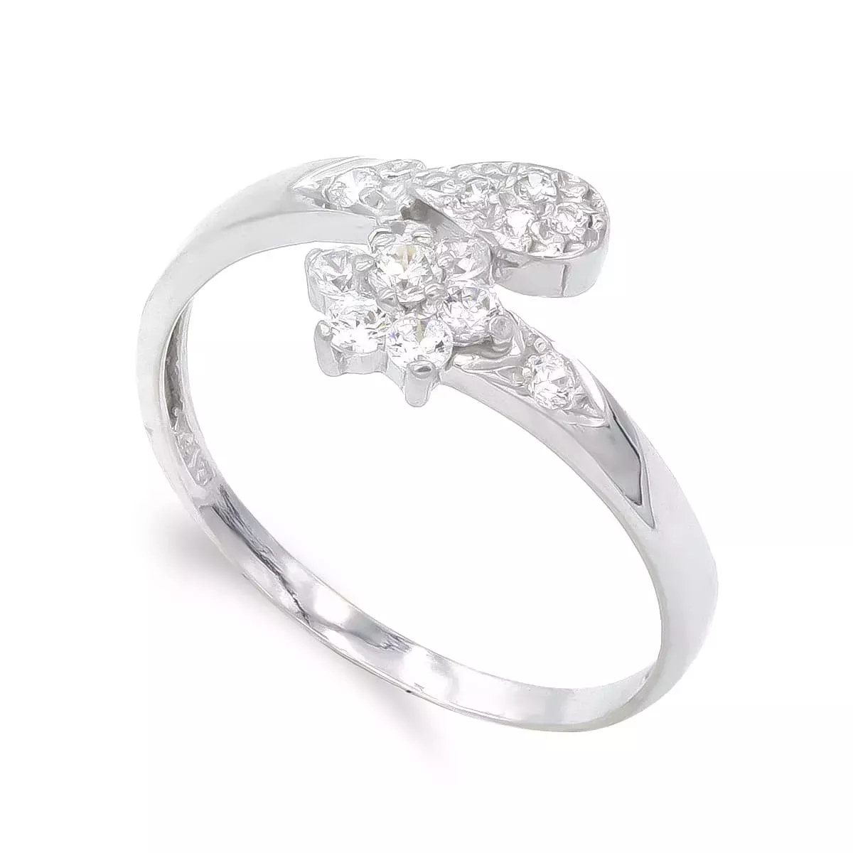 18K SORTIJA ORO BLANCO CON CIRCONITAS. ANCHO: 9 MM 2