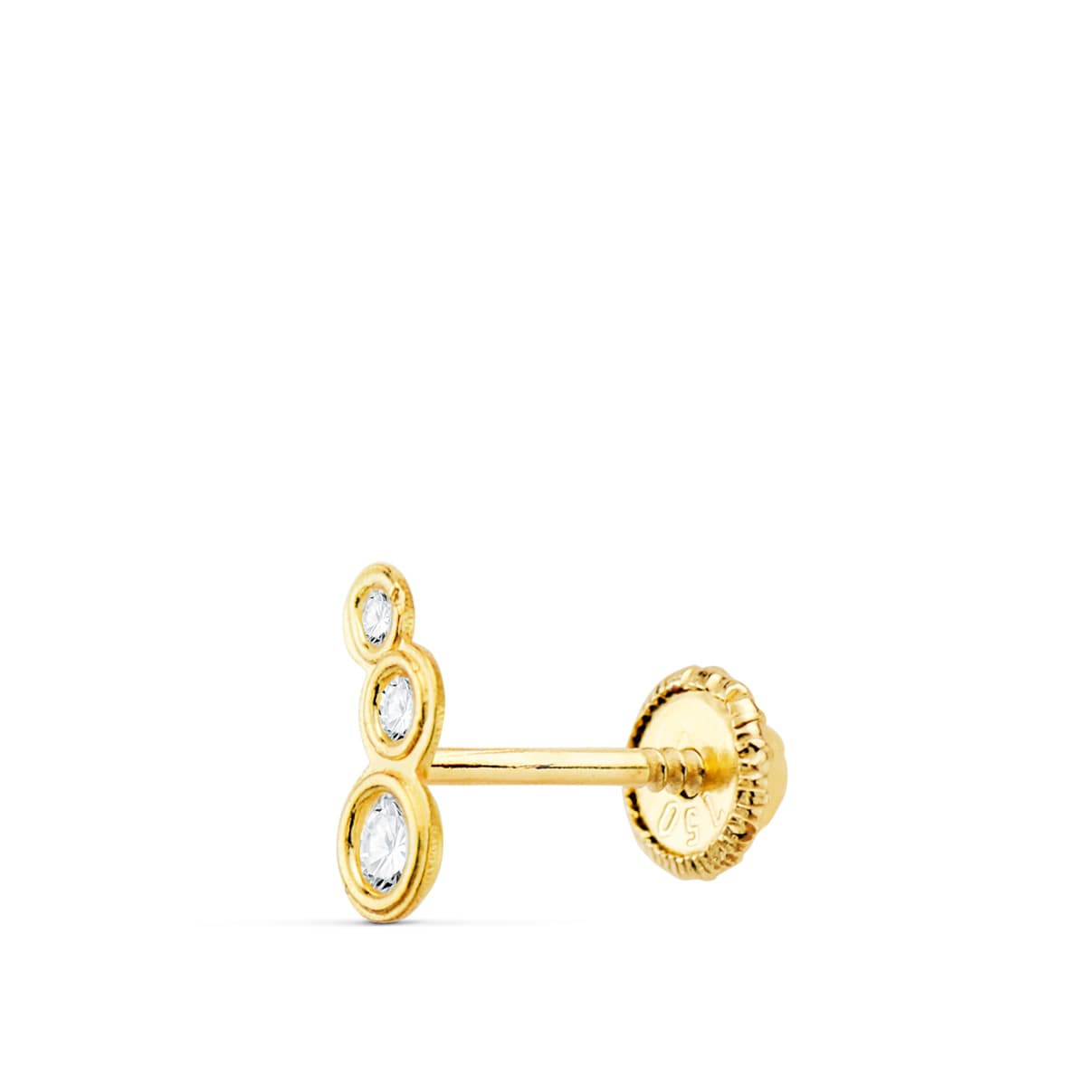 18K PIERCING OREJA ORO AMARILLO CIRCONITA BOCEL 6.5X3 MM 0