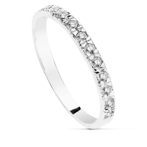 18K SORTIJA ORO BLANCO CON CIRCONITAS CARRIL. ANCHO: 2 MM 2