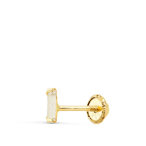18K PIERCING OREJA ORO AMARILLO BARRITA CIRCONITA 4X2 MM ( MÍNIMO 3 UNIDADES) 0