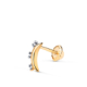 18K PIERCING ORO BICOLOR LUNA CON CIRCONITAS. MEDIDA: 8X4 MM. CIERRE TUERCA 0