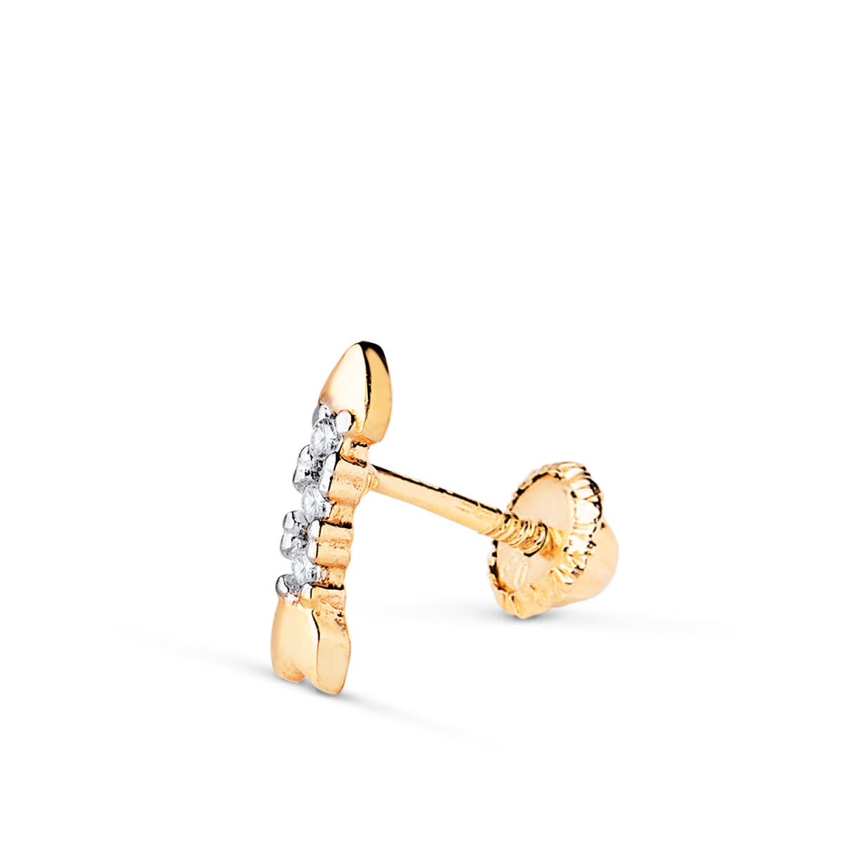 18K PIERCING ORO BICOLOR FLECHAS CON CIRCONITAS. MEDIDA: 8