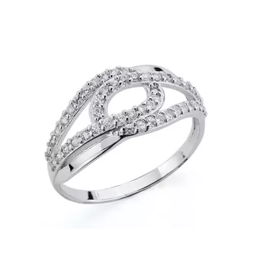 18K SORTIJA ORO BLANCO CON CIRCONITAS. ANCHO: 9 MM 2