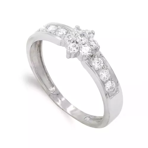 18K SORTIJA ORO BLANCO CON CIRCONITAS. ANCHO: 6