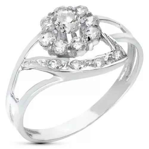 18K SORTIJA ORO BLANCO CUAJO CON CIRCONITAS. ANCHO: 11 MM 2