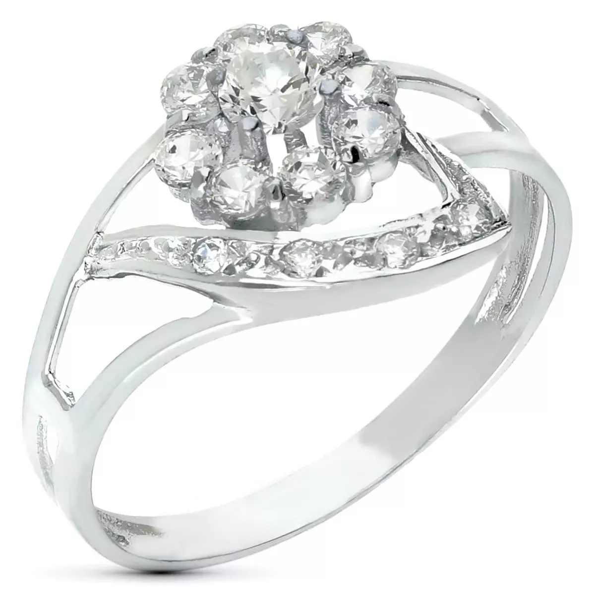 18K SORTIJA ORO BLANCO CUAJO CON CIRCONITAS. ANCHO: 11 MM 2