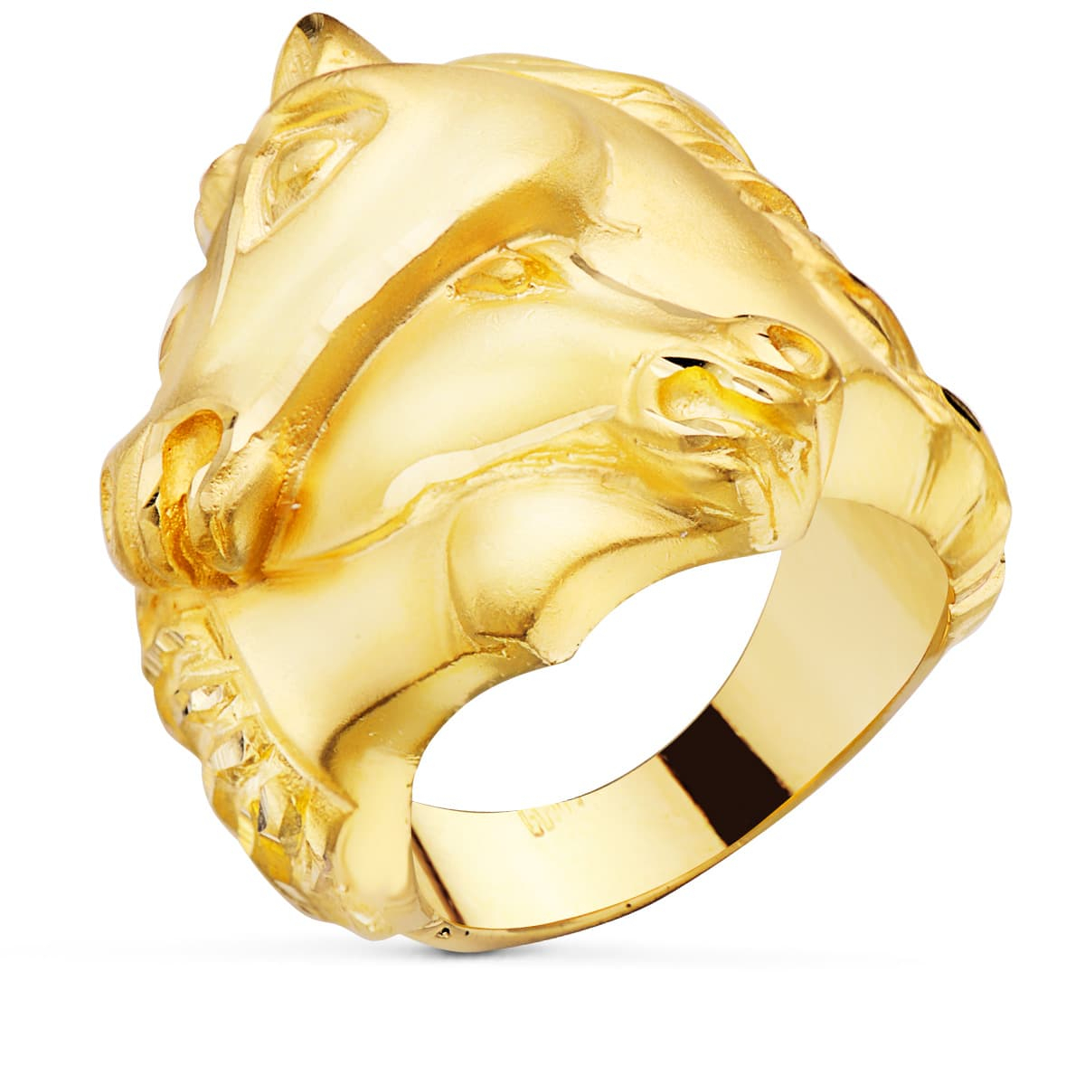 18K SELLO ORO AMARILLO MACIZO CABALLOS ENTRELAZADOS. ANCHO 28 MM 24