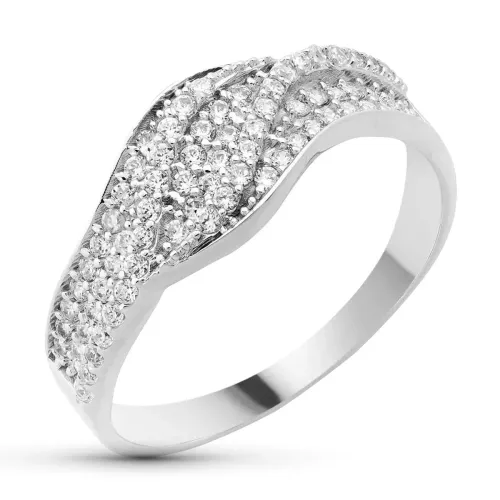 18K SORTIJA ORO BLANCO CON CIRCONITAS. ANCHO: 7