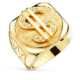 18K SELLO ORO AMARILLO MACIZO DOLAR CON CIRCONITA ANCHO 22X20 MM 22