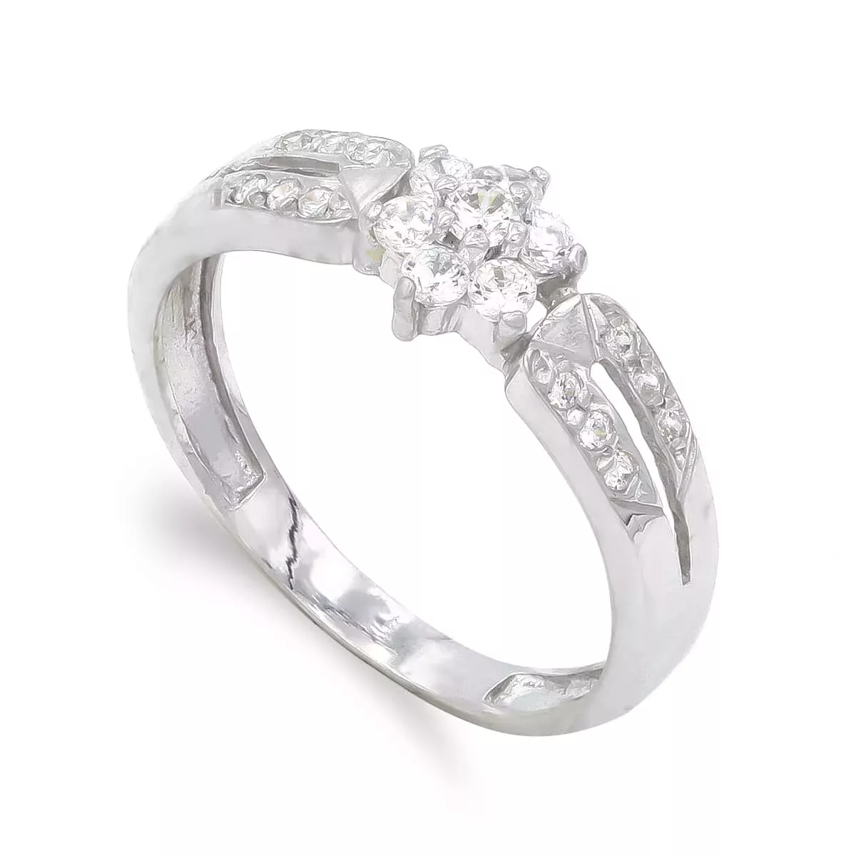 18K SORTIJA ORO BLANCO CON CIRCONITAS. ANCHO: 6