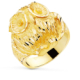 18K SELLO ORO AMARILLO MACIZO CABEZA DE BUHO TALLADO 22X22 MM 18