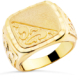 18K SELLO ORO AMARILLO CABALLERO MACIZO TALLADO BRILLO CABEZA: 20X19 MM 17