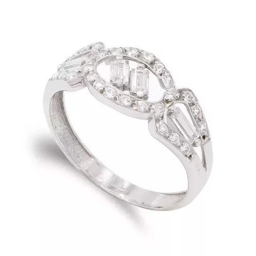 18K SORTIJA ORO BLANCO CON CIRCONITAS. ANCHO: 8 MM 2