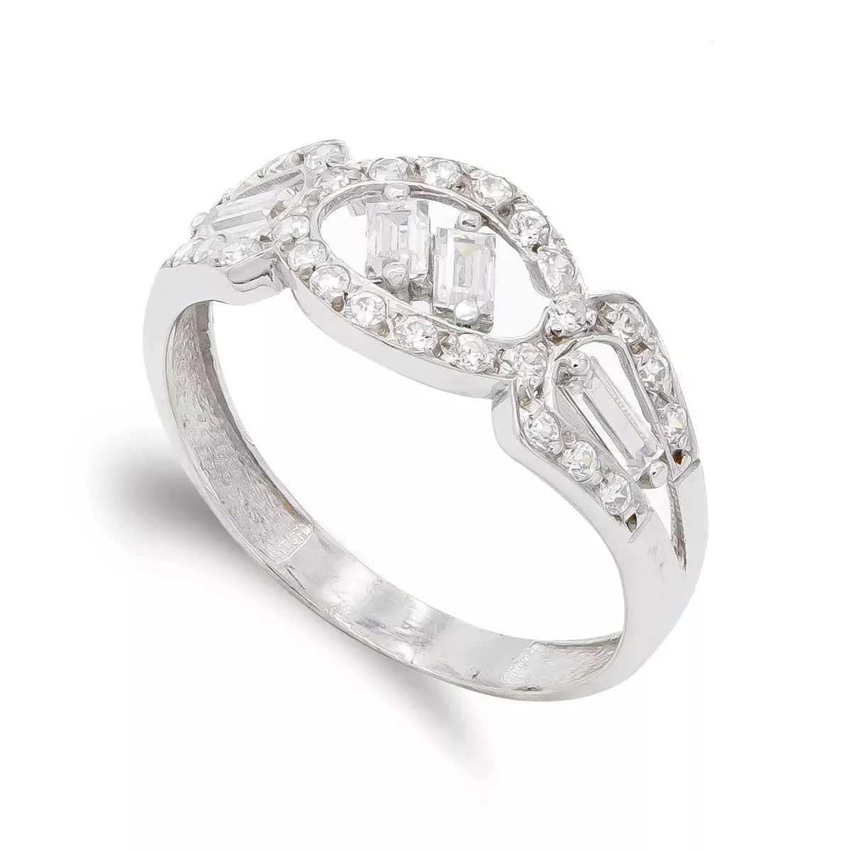 18K SORTIJA ORO BLANCO CON CIRCONITAS. ANCHO: 8 MM 2