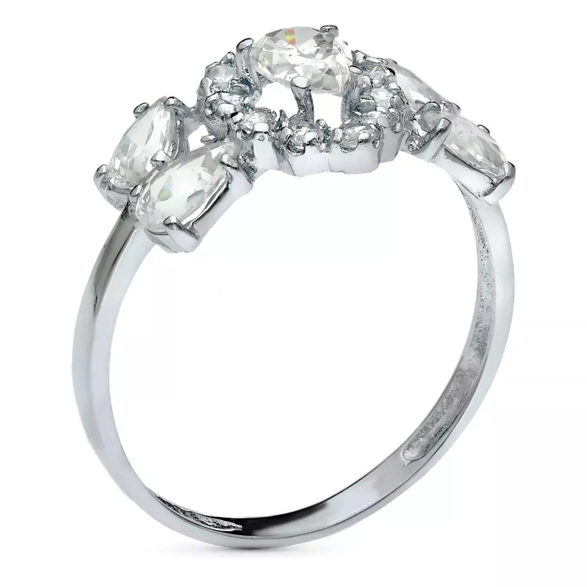 18K SORTIJA ORO BLANCO CON CIRCONITAS PERA. ANCHO: 11 MM 2