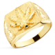 18K SELLO ORO AMARILLO MACIZO RECTANGULAR HOJA MARIHUANA 15X14 MM 11