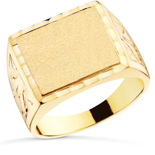 18K SELLO ORO AMARILLO CABALLERO MACIZO TALLADO. ZONA GRABADO 15X13 MM 10