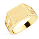 18K SELLO ORO AMARILLO CABALLERO MACIZO FLOR DE LIS TALLADO ZONA GRABADO 11
