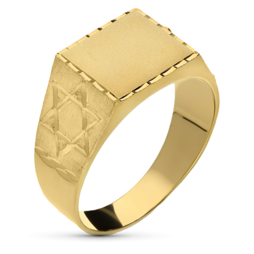 18K SELLO ORO AMARILLO CABALLERO LABRADO ESTRELLA 8