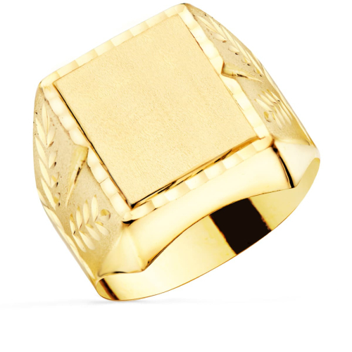 18K SELLO ORO AMARILLO CABALLERO TALLADO HUECO. ZONA GRABADO: 18X16 MM 6