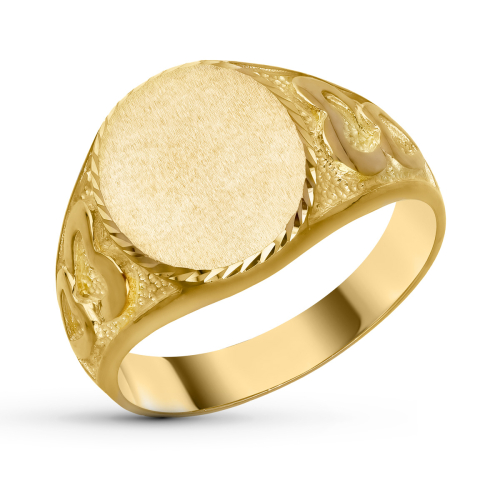 18K SELLO ORO AMARILLO CABALLERO MACIZO TALLADO OVAL. ZONA GRABADO: 14X12 MM 6