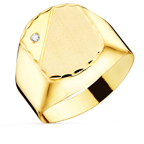 18K SELLO ORO AMARILLO CABALLERO HUECO EN BRILLO CON CIRCONITA CABEZA 13X11 MM 4