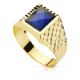 18K SELLO ORO AMARILLO CABALLERO PIEDRA ZAFIRO SPINEL 10X8 MM 4