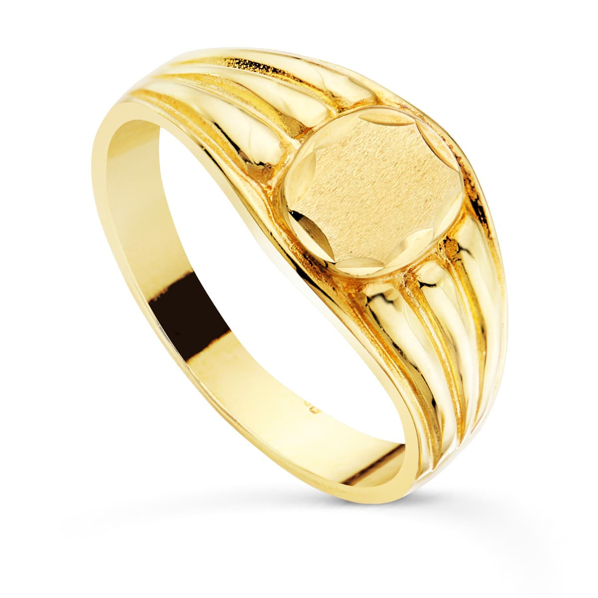 18K SELLO ORO AMARILLO CADETE MATE Y BRILLO ZONA GRABACION 8X7 MM 4