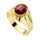 18K SELLO ORO AMARILLO HUECO PIEDRA OVAL RUBI SPINEL 10X8 MM 3