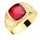 18K SELLO ORO AMARILLO CON PIEDRA RUBI SPINEL 9X9 MM LATERAL TALLADO 3