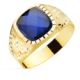 18K SELLO ORO AMARILLO CON PIEDRA ZAFIRO SPINEL 9X9 MM LATERAL TALLADO 3