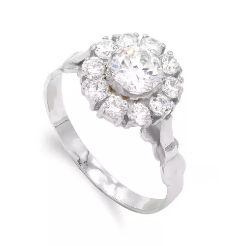 18K SORTIJA ORO BLANCO CUAJO CON CIRCONITAS. ANCHO: 11 MM 2